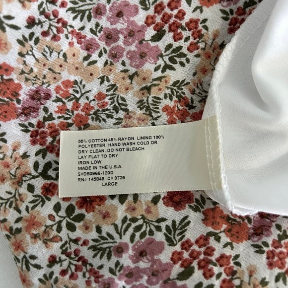 Everly ditzy floral print mini dress elastic waist button front women's large - Picture 8 of 9